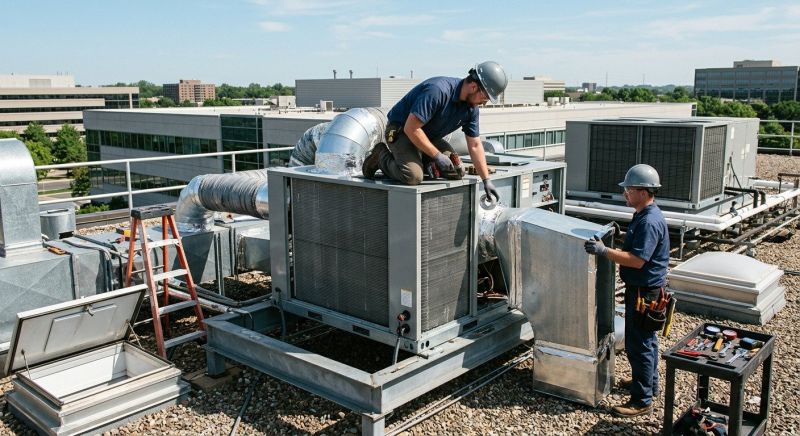 Commercial Oil Radiator Installation
